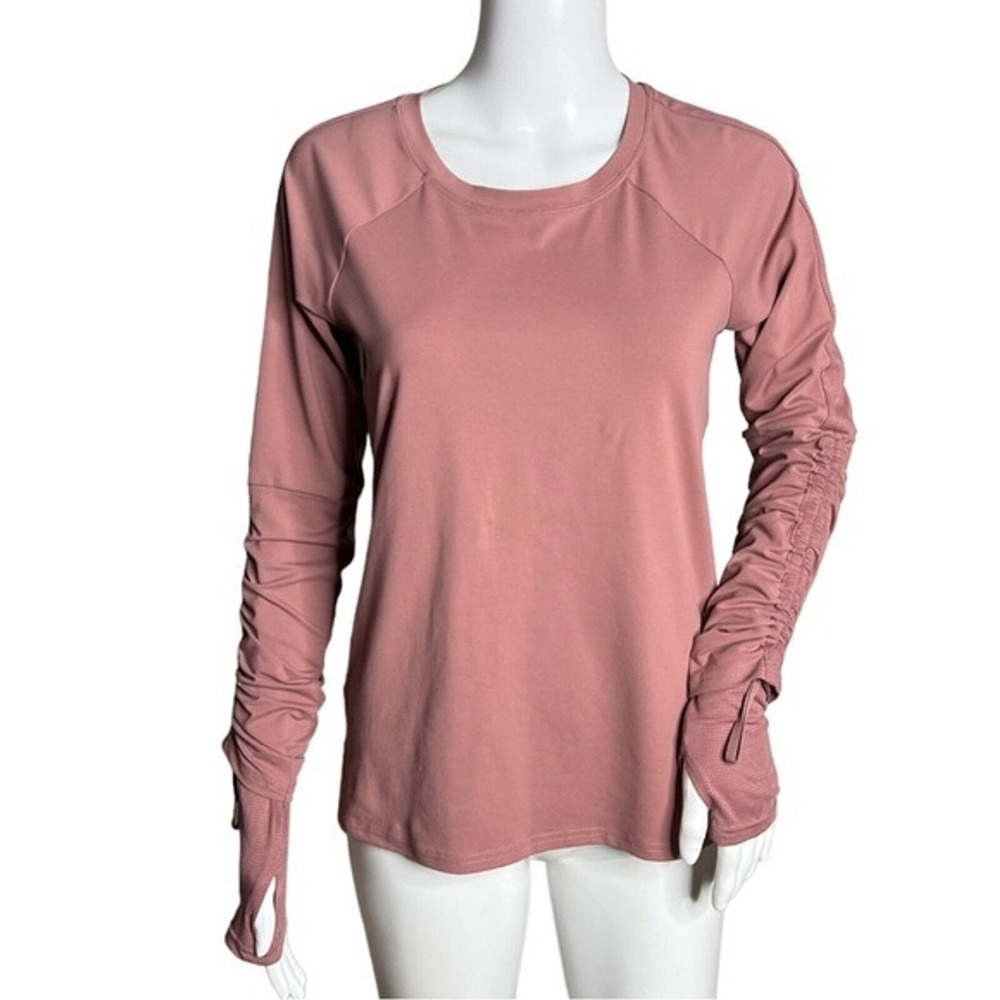 Fabletics Shirt Womens Small‎ Orchid Pink Cashel Top Ruched Sleeve Athleisure